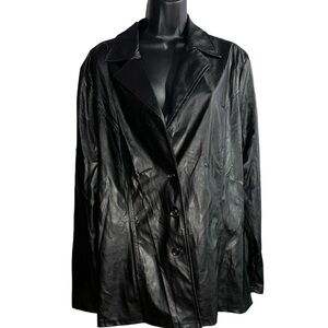 April Soft Faux Leather Blazer Jacket - Size XL